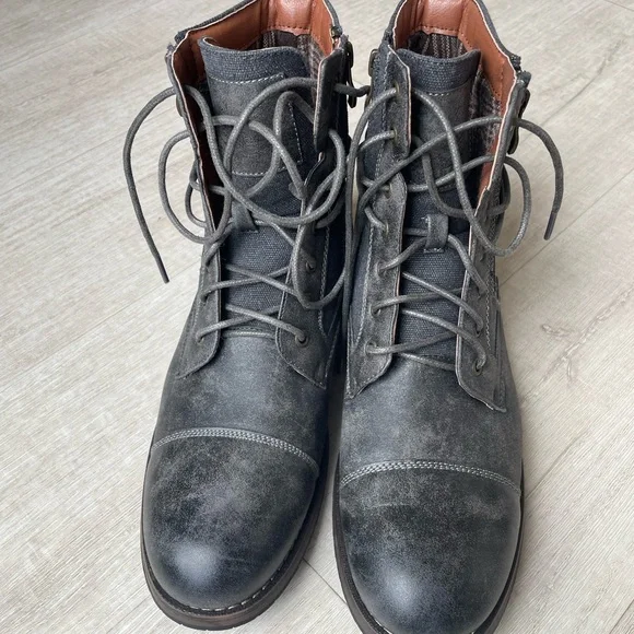 Polar Fox Men’s High Top Cap Toe Zipper Boots size 9.5 - Picture 2 of 6